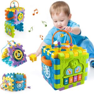 Activity Cube Toddler Toys for 6-12 Months, Early Educational Musical Toys