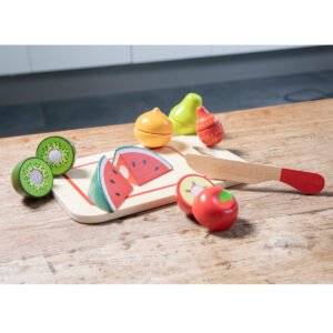 New Classic Toys 8pc Multicolor Wooden Fruit Cutting